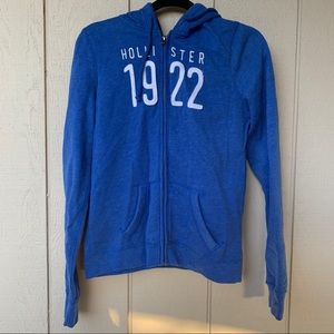 Hollister Blue Zip Up Hooded Jacket
